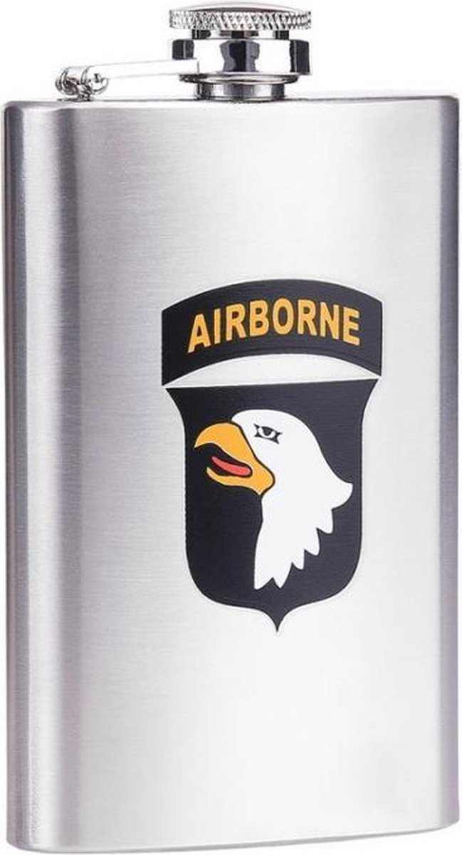 Zakfles/heupflacon RVS 150ml - 101st Ariborne