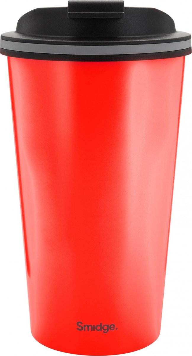 Smidge Thermosbeker On The Go 355 Ml Rvs Rood/zwart