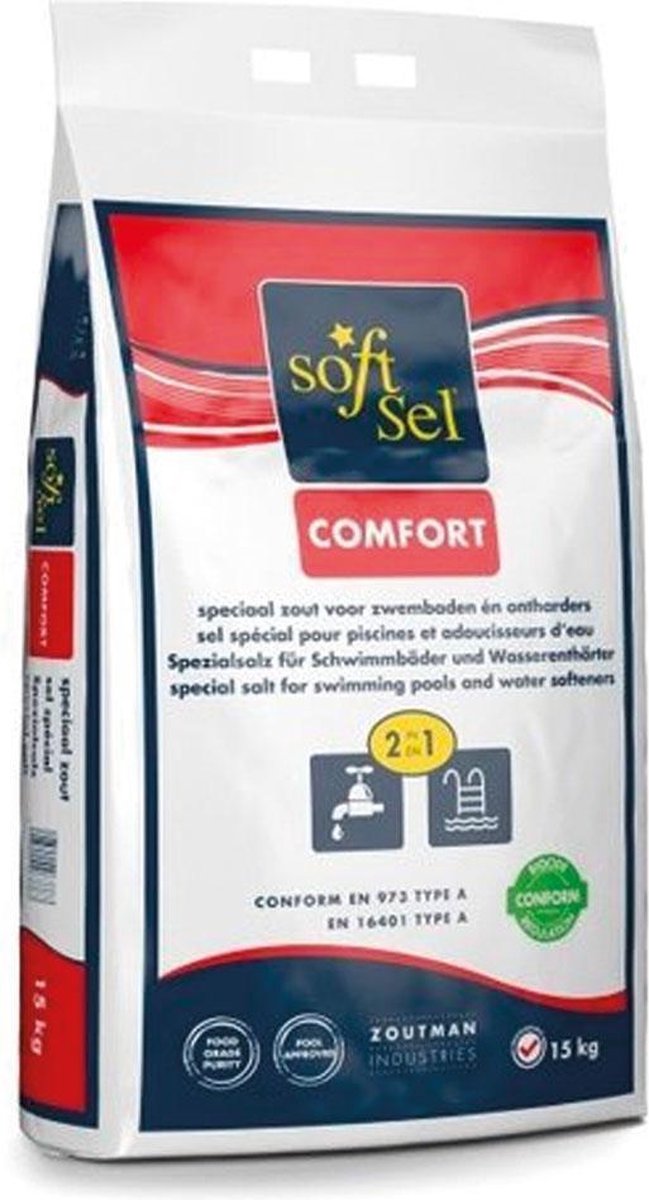 SOFTSEL Zwembadzout 15 kg - zwembadonderhoud  - onderhoudsproduct zwembad