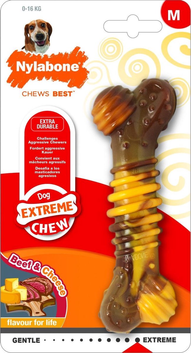 Nylabone Extreme kauwbot textuur met rund- en kaassmaak