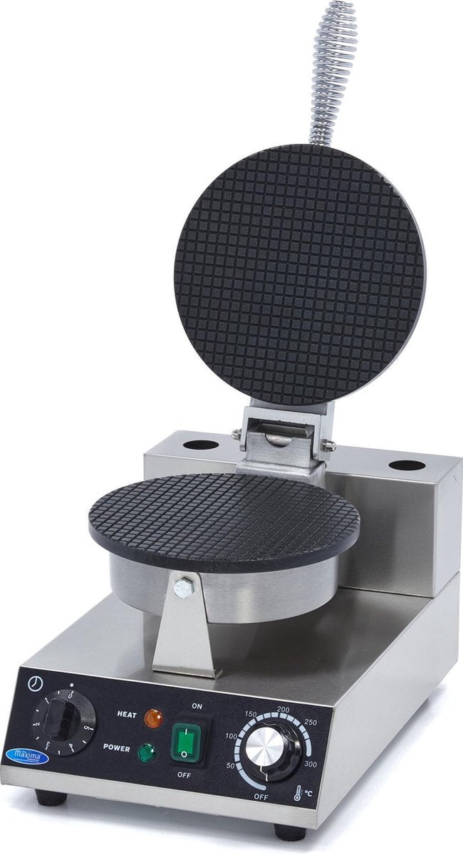 Wafelijzer Honeycomb / Honingraat Vorm - 1 Wafel - RVS - Instelbare Temperatuur - Timer - Professionele Wafel Maker - Maxima