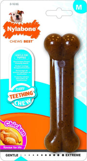 Nylabone Puppy Bone Flexible Bruin - Hondenspeelgoed - Medium Tot 16kg