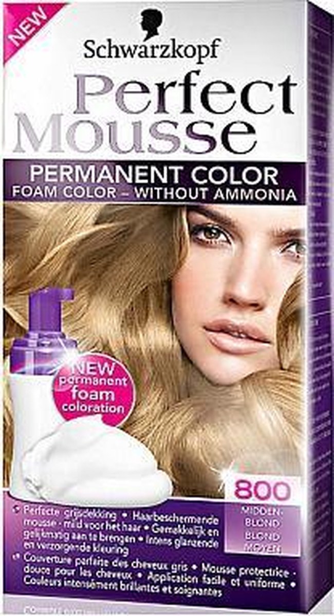 Schwarzkopf Perfect Mousse Haarkleuring 800 Midden Blond