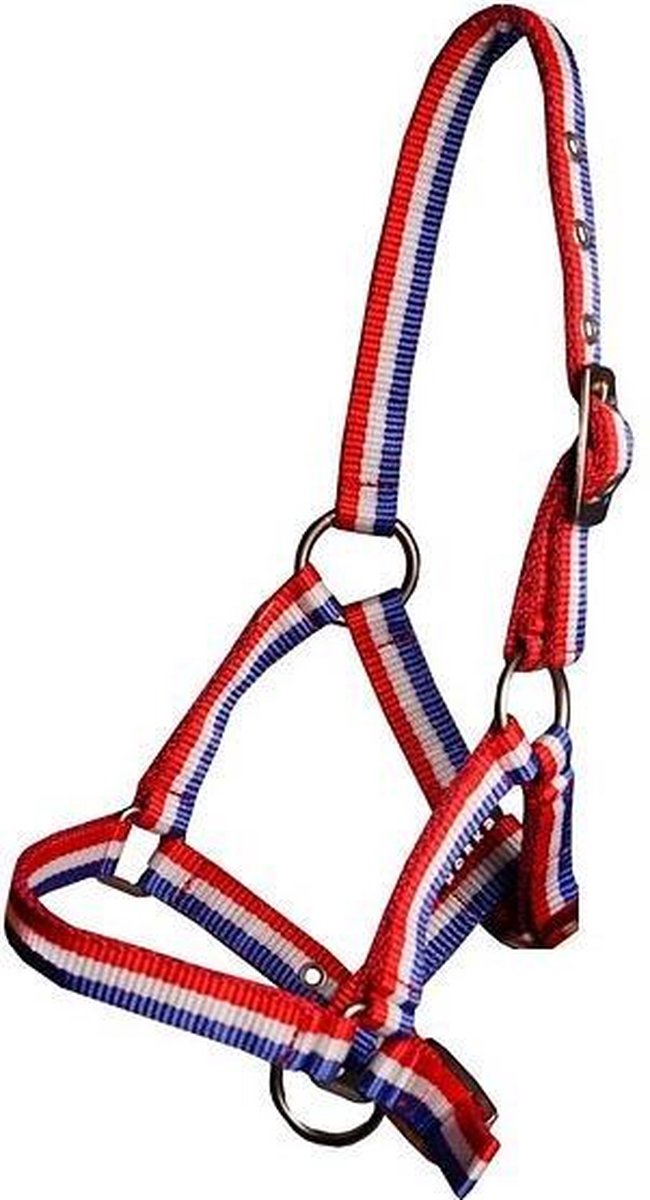 HB Nylon Miniveulen Halster - Rood/Wit/Blauw