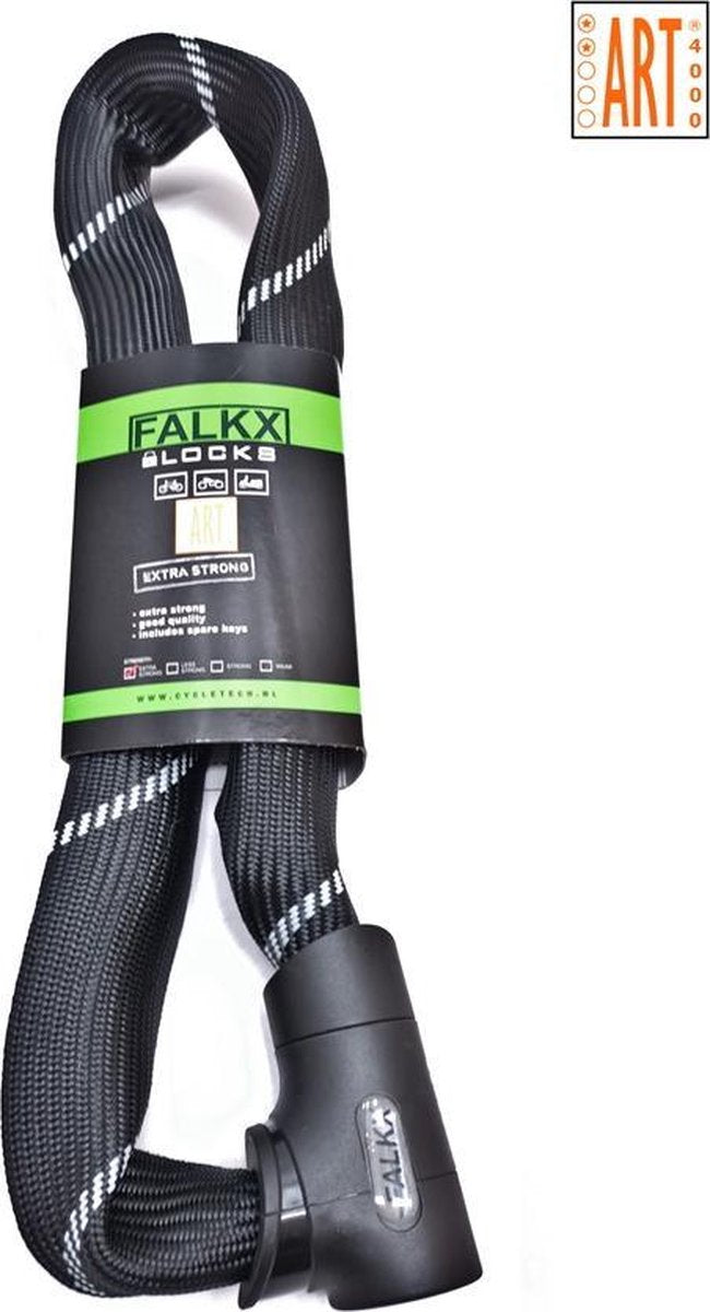 Falkx - Kettingslot - ART2 Goedgekeurd - Lengte 110 cm - Schakels 8.3 mm - Met Luxe Slotkop - Zwart