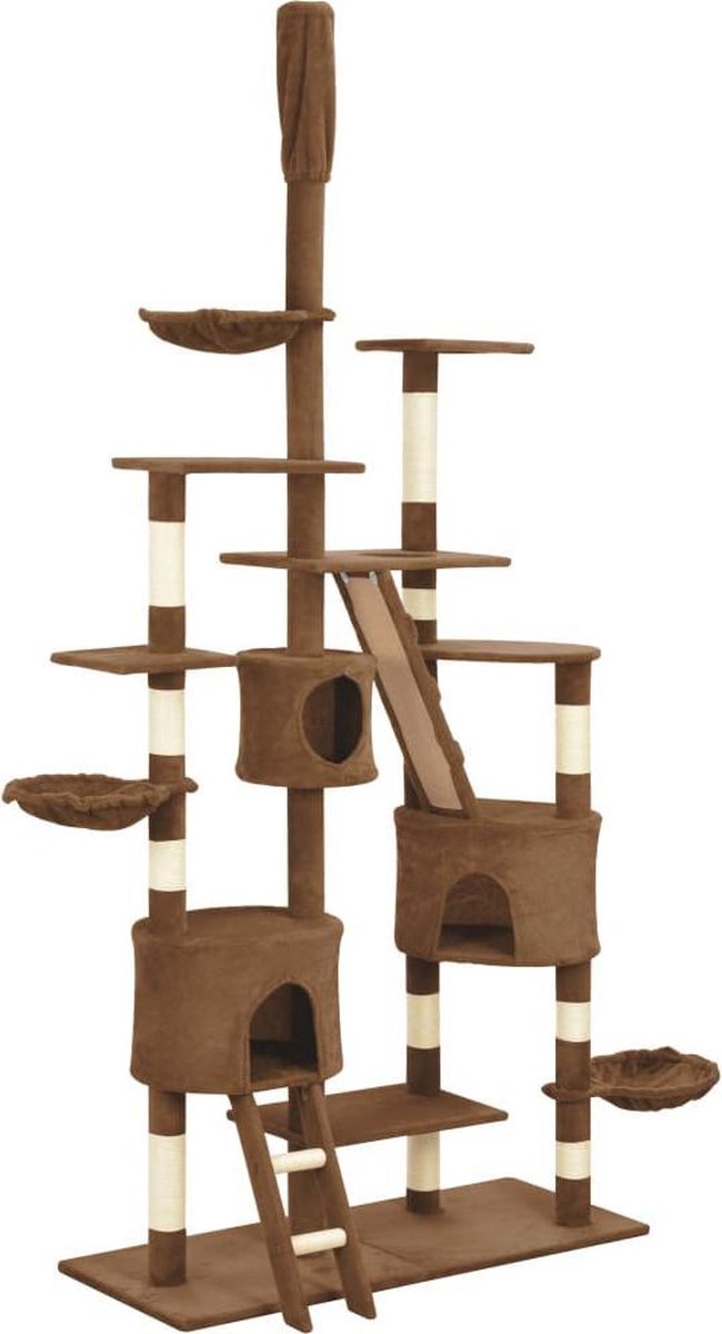 Kattenkrabpaal met sisal krabpalen 255 cm bruin