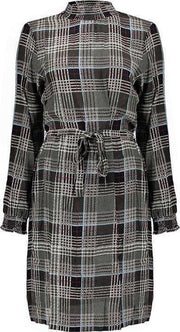 Geisha Jurk Check Elastic Neck XL