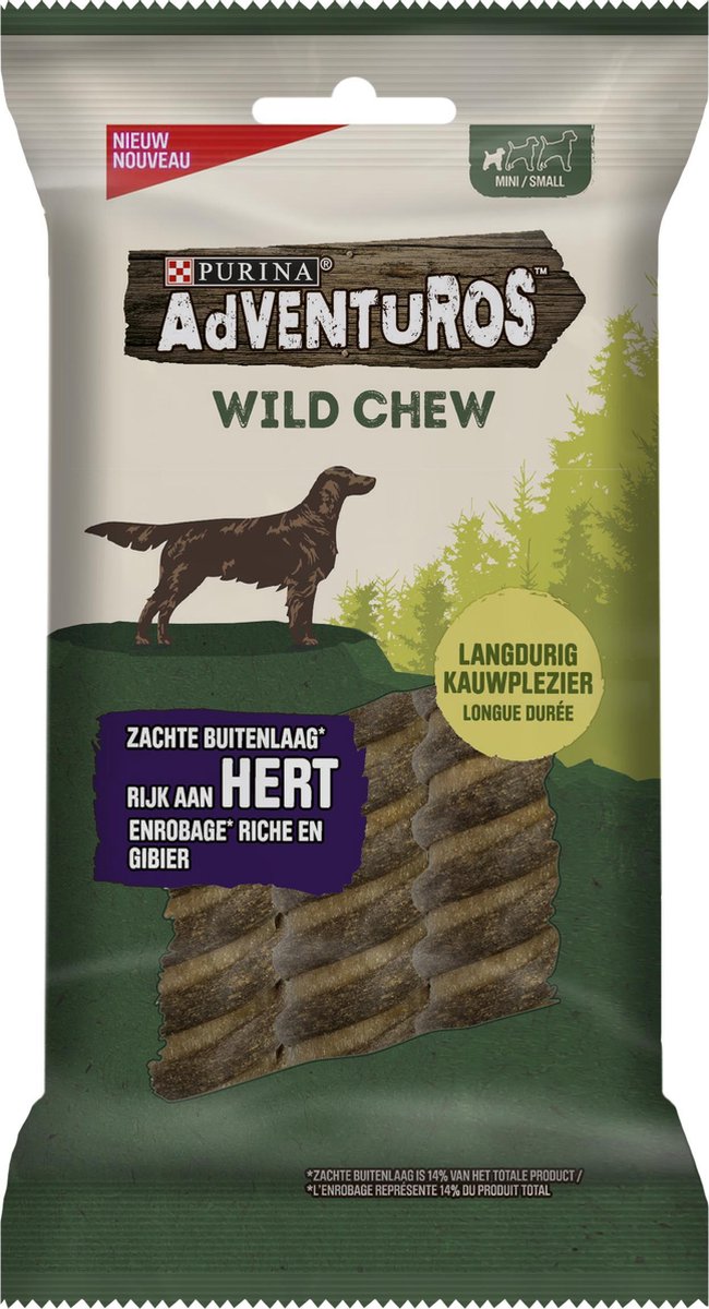 AdVENTuROS Wild Chew Small - Hondensnacks hertensmaak - 7 x 150g