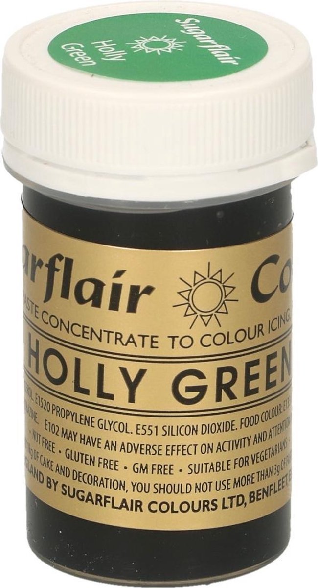 Sugarflair Eetbare Kleurstof Pasta - Hulstgroen - 25g