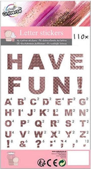 W&o Stickervel Letters 12 X 22 Cm Papier Roze