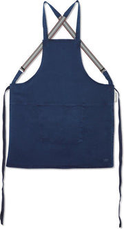 Dutchdeluxes - Canvas Suspender Schort - Donker Blauw