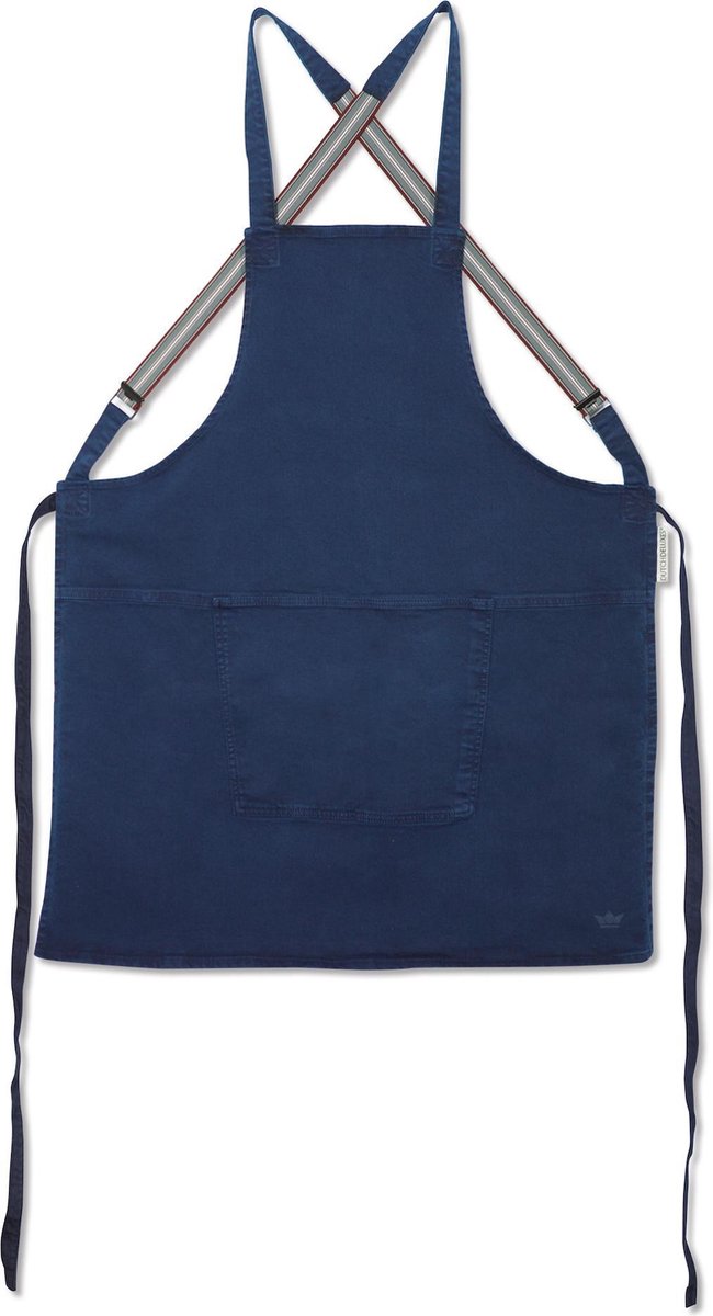 Dutchdeluxes - Canvas Suspender Schort - Donker Blauw
