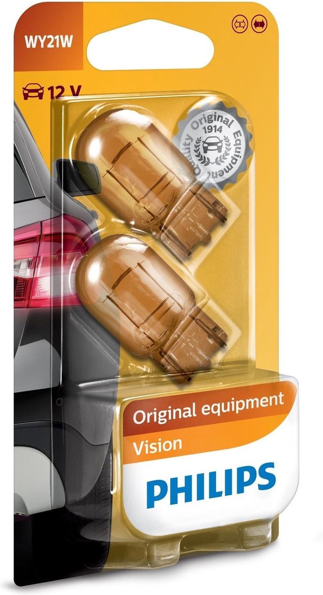 Philips Reservelampen Auto Wy21w 12v Glas Oranje 2 Stuks