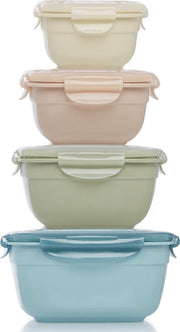 Lock&Lock Vershoudbakjes | Bewaardozen voedsel - Set van 4 stuks – Soft Colors – Stapelbaar