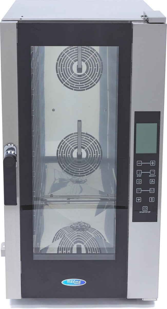 Combisteamer 10 x 1/1 GN - 400V - RVS - Touch Bediening - 240 Programma's - 10 Stoom Niveaus - Professionele Horeca Stoom Oven - Maxima