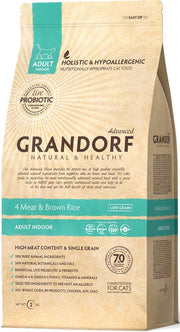 Grandorf kat 4 meat & brown rice adult indoor 2kg
