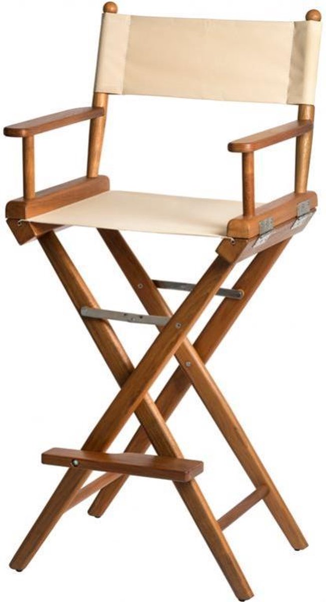 Stuurstoel Hoog Teak DeLuxe met Beige Canvas