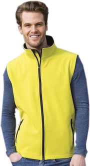 Softshell casual bodywarmer geel voor heren - Outdoorkleding wandelen/zeilen - Mouwloze vesten L (40/52)