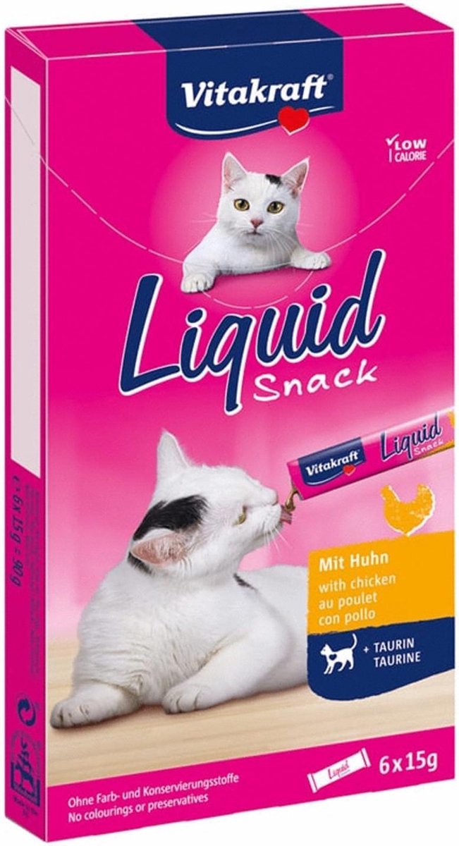 Vitakraft Liquid Snack - Kip - Kattensnack - 6 st