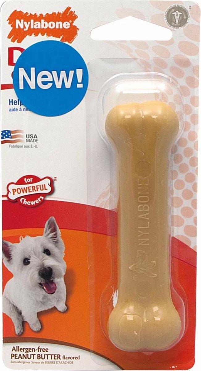 Nylabone dura chew voor harde bijters pindakaassmaak tot 11 kg 11x3x1