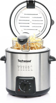 TECHWOOD MINI FRITUUR- EN FONDUEPAN 2-IN-1 RVS