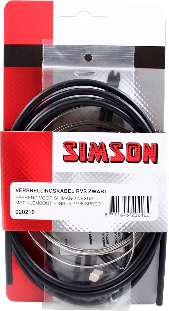 Simson Versnellingskabelset Shimano Nexus - zwart