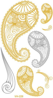 Water overdraagbare Metallic Tijdelijke Tattoo: Fantasie 60x105mm