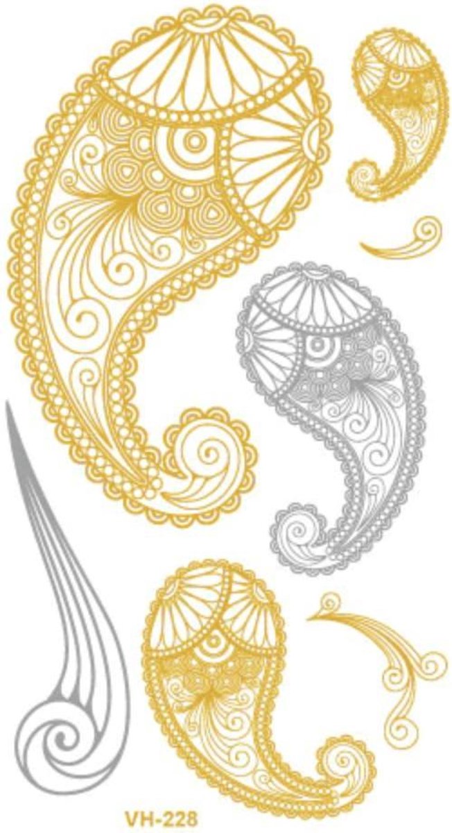 Water overdraagbare Metallic Tijdelijke Tattoo: Fantasie 60x105mm