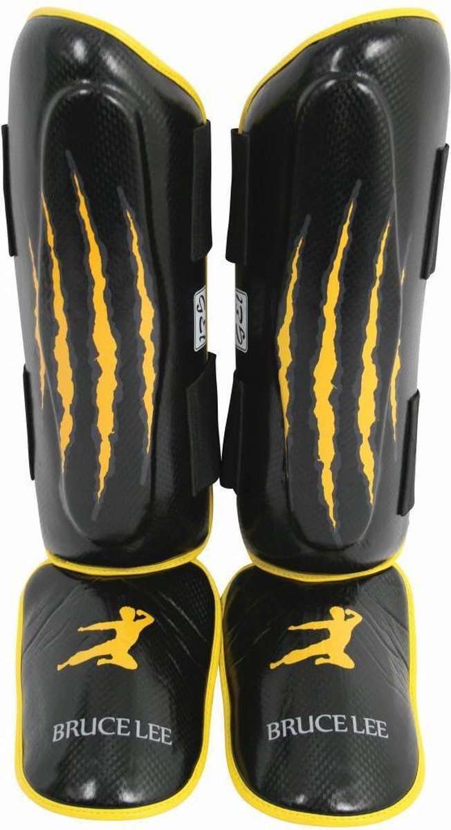 Bruce Lee Signature Scheenbeschermers kickboksen - Shin guards - PU - L/XL