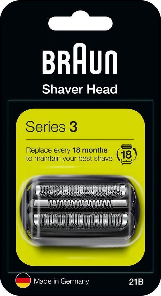 Braun Series 3 21B Foil & Cutter Zwart - Vervangend Scheerblad