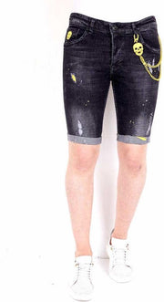 Local Fanatic Exclusive Korte Broek met Verfspatten Heren - 1022 - Zwart - Maten: 36