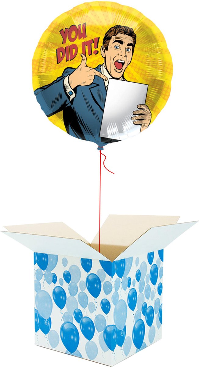 Helium Ballon gevuld met helium - You Did it! - Cadeauverpakking - Gefeliciteerd - Geslaagd - Folieballon - Helium ballonnen gevuld