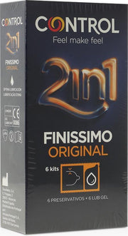 CONTROL DUO FINISIMO PRESERVATIVO + LUBRICANT 6 UNIDADES