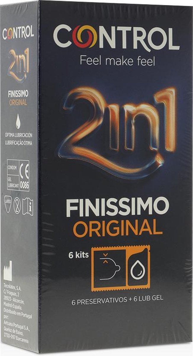 CONTROL DUO FINISIMO PRESERVATIVO + LUBRICANT 6 UNIDADES