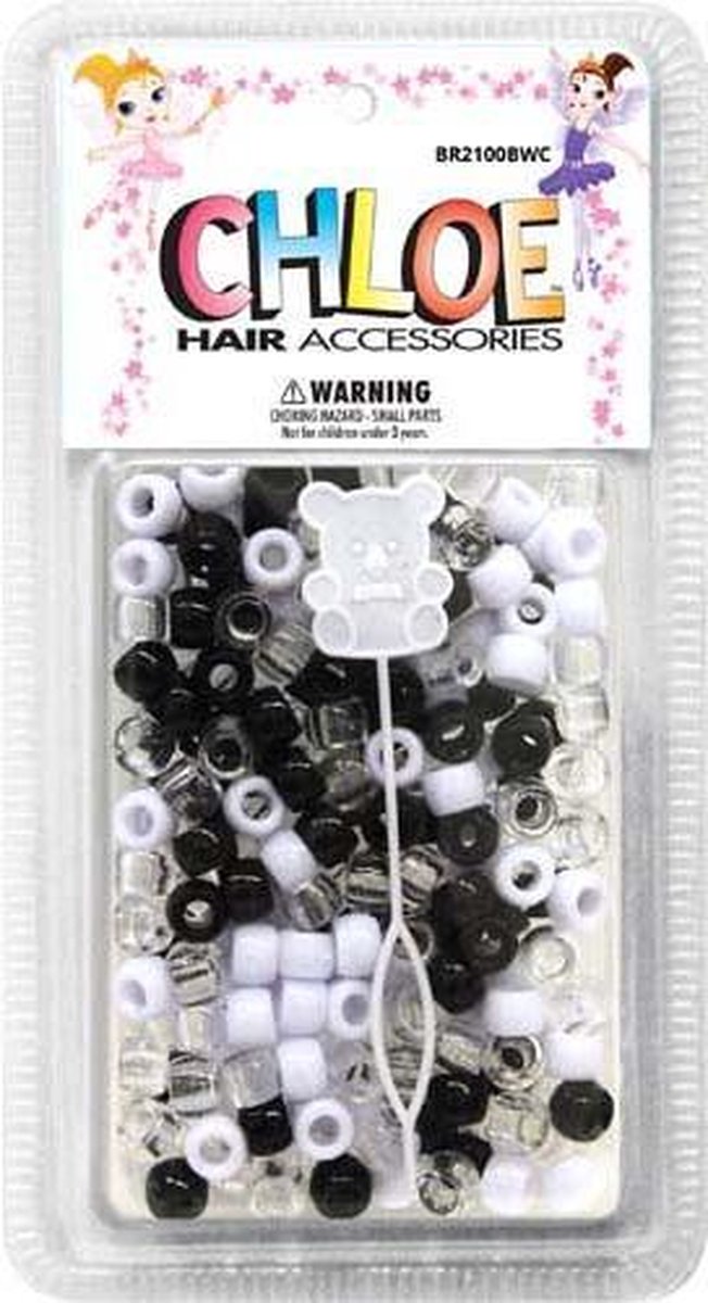 CHLOE BEAD RND 200 BK/WH/C