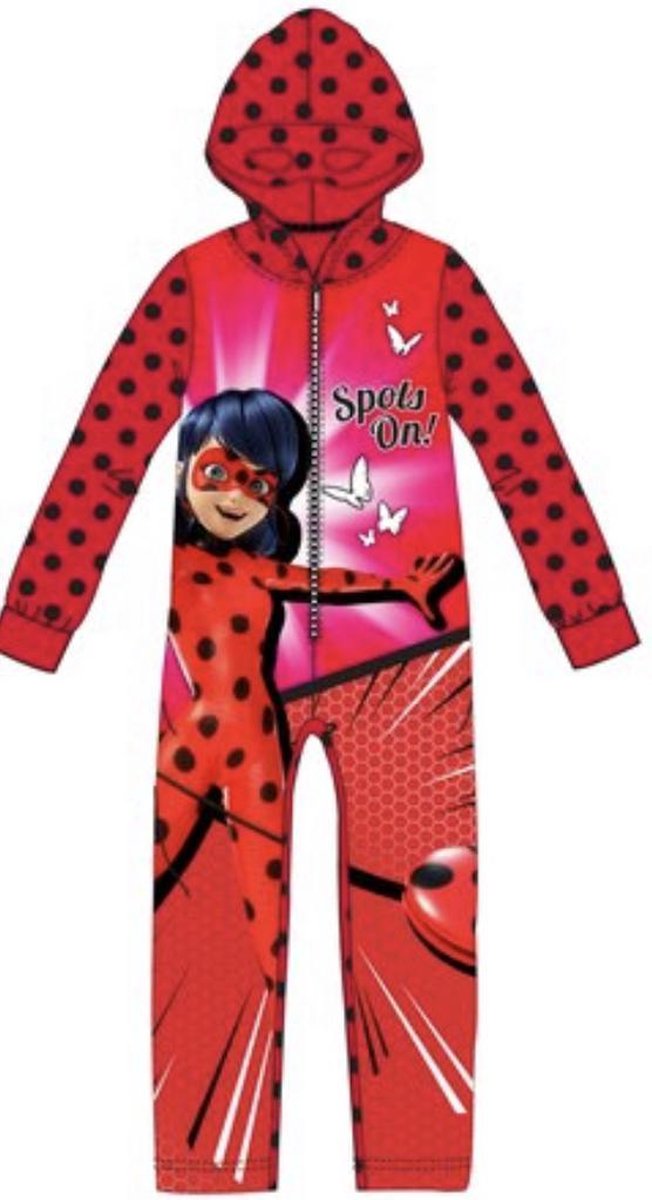 Ladybug Miraculous onesie - rood - Maat: 104 / 4 jaar
