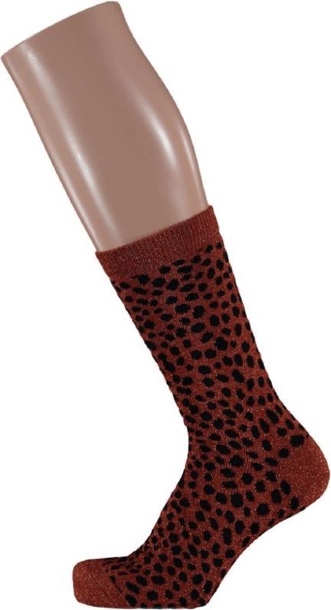 Sarlini Fashion Dames sokje Leopard Brique | Maat 36-41