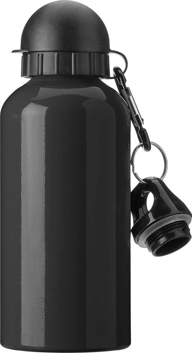 Atipick Drinkfles Met Karabijnhaak 650 Ml Aluminium Zwart