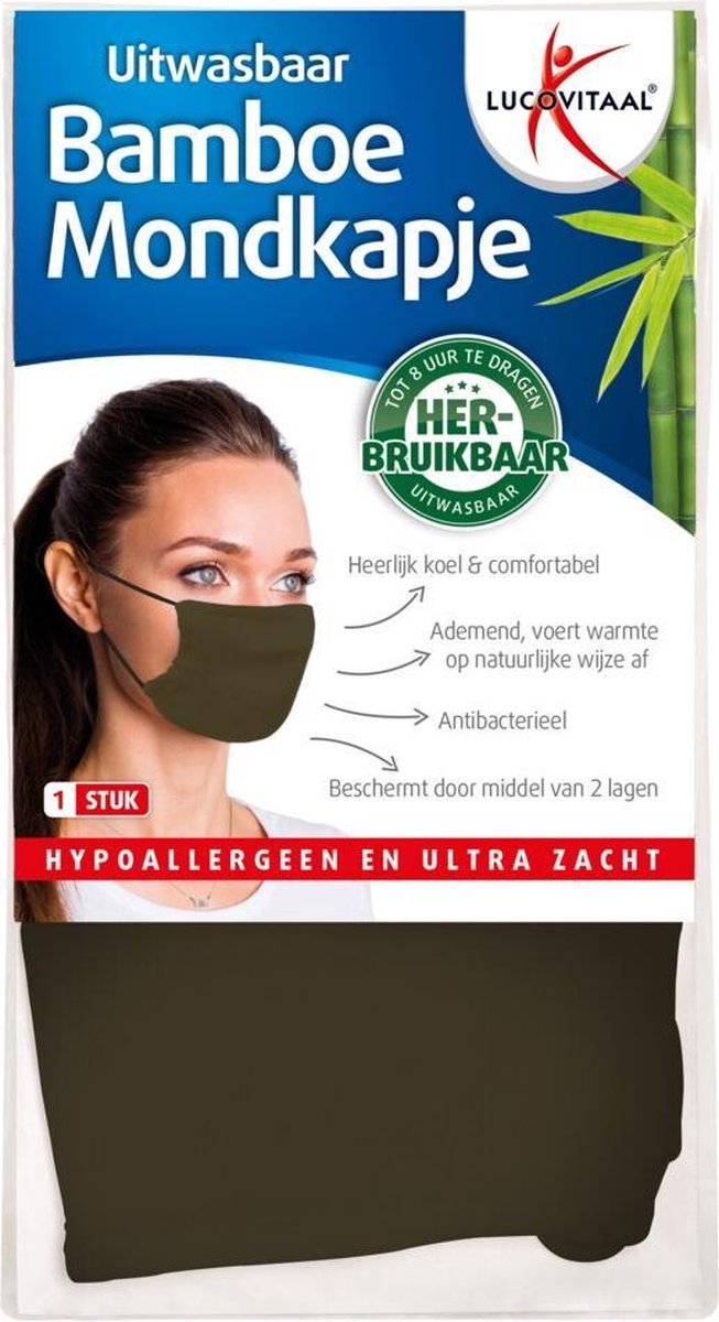 Lucovitaal Bamboe Mondkapje Groen
