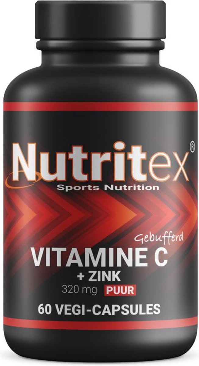Nutritex© Gebufferde Vitamine C + Zink 100% Natural - 60 Vegi-capsules - De #1 in Zuiverheid