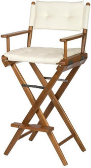 Stuurstoel Hoog Teak DeLuxe met Crème kussenset (Geolied)