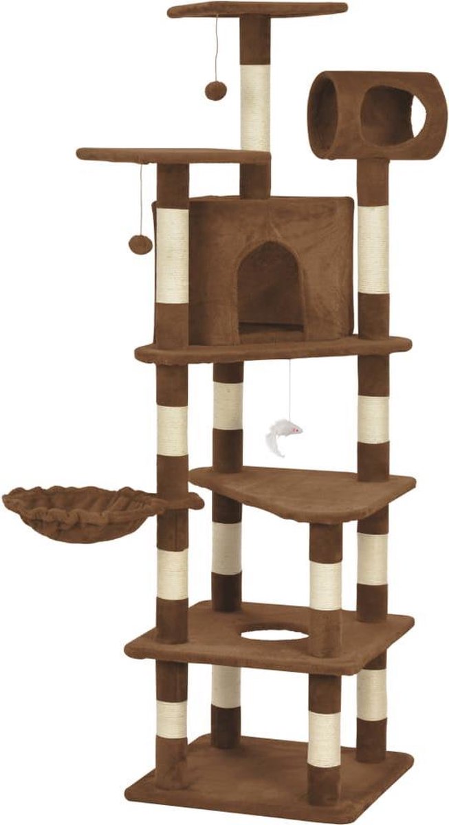 Kattenkrabpaal met sisal krabpalen 165 cm bruin