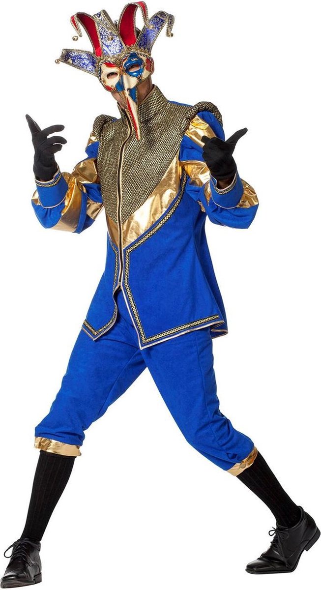 Venetiaan blauw/goud kostuum voor heer