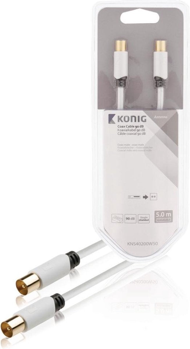K\xf6nig KNS40200W50 Coax kabel 90 dB coax male - male 5
