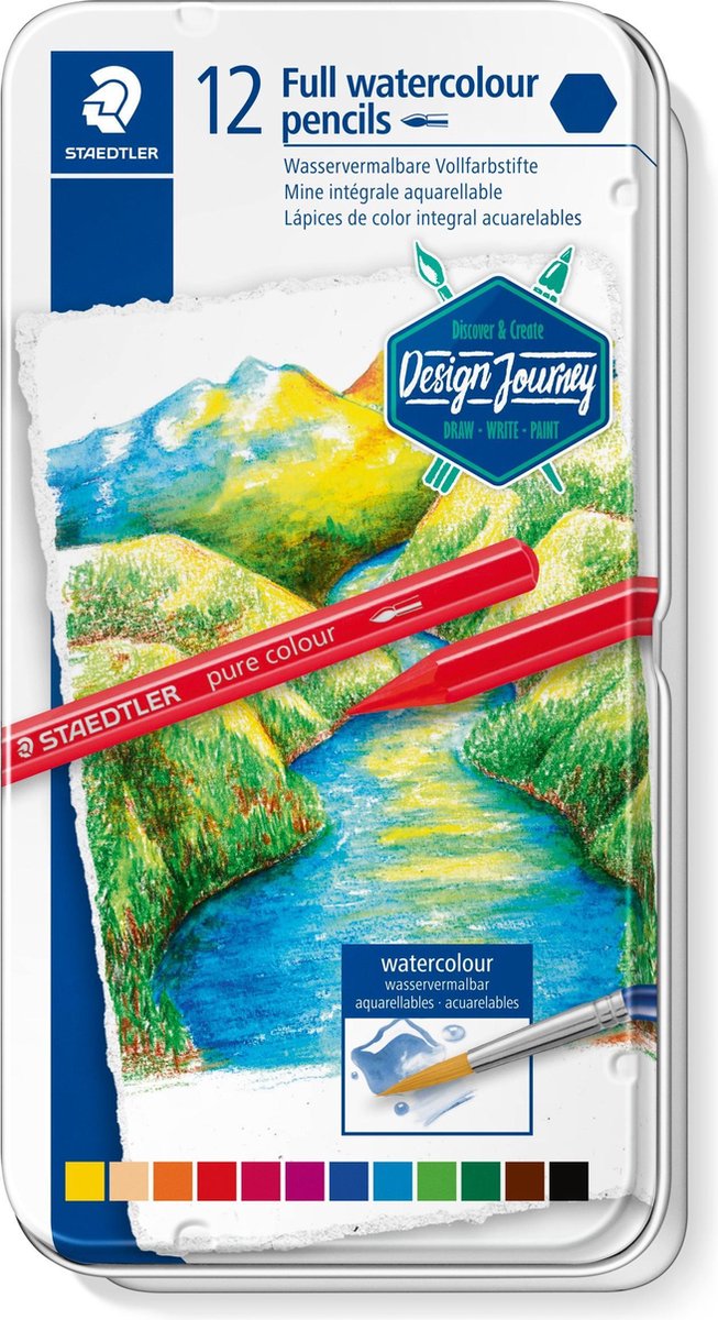 aquarel kleurpotloden pure colour - etui 12 st
