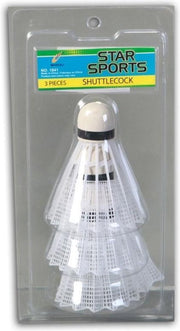 9x Witte badminton shuttles kunststof - 8 cm - Badmintonnen - Buitenspeelgoed voor kinderen/volwassenen