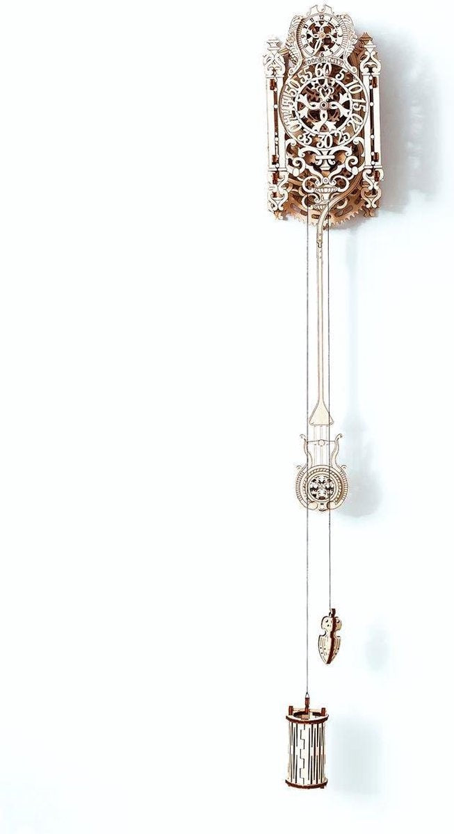 Wooden City modelbouwpakket Royal Klok hout - 1109mm hoog x 110mm breed x 101mm diep - naturel kleur