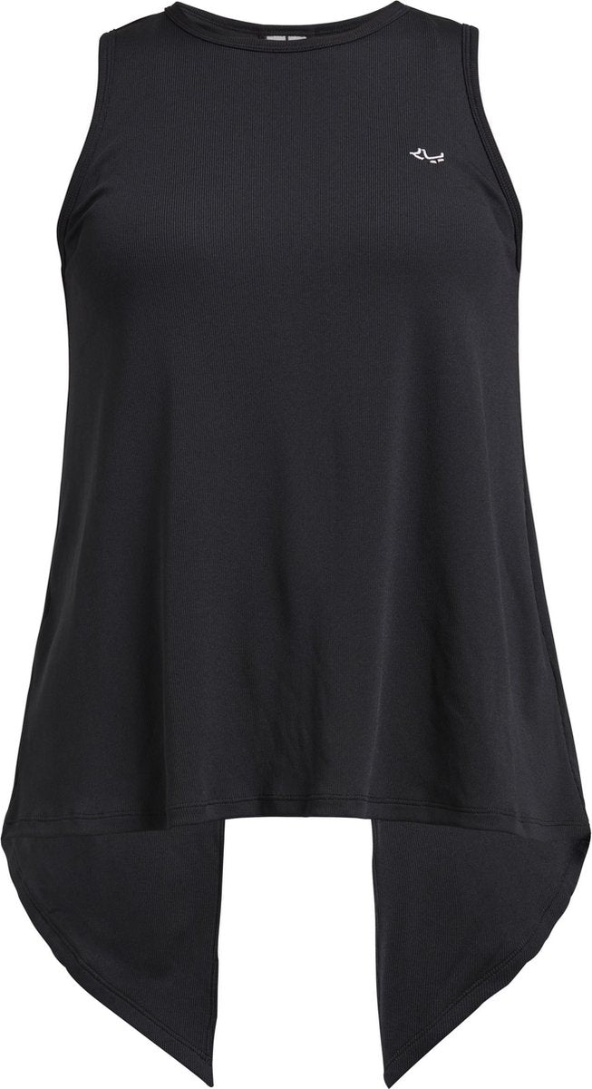 Röhnisch Singlet Logo Ribbed Zwart Dames Maat L