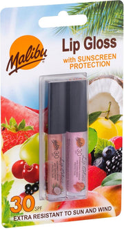 Malibu Lip Gloss Spf 30 Coconut & Strawberry - 2stuks