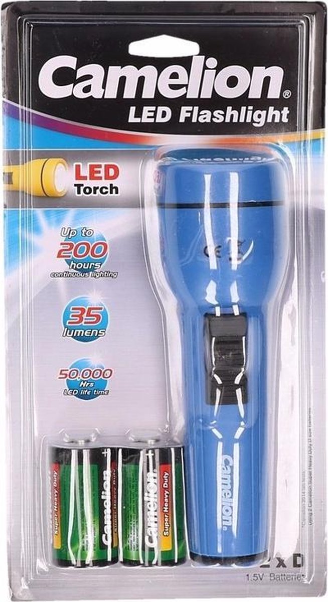 Zaklamp Superbright blauw 19 cm